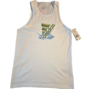 Adidas Men's  Pool Shoes Only Sport Tank Top IR5842 White Multi Sports Small